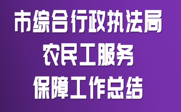 市綜合行政執(zhí)法局農民工服務保障工作總結